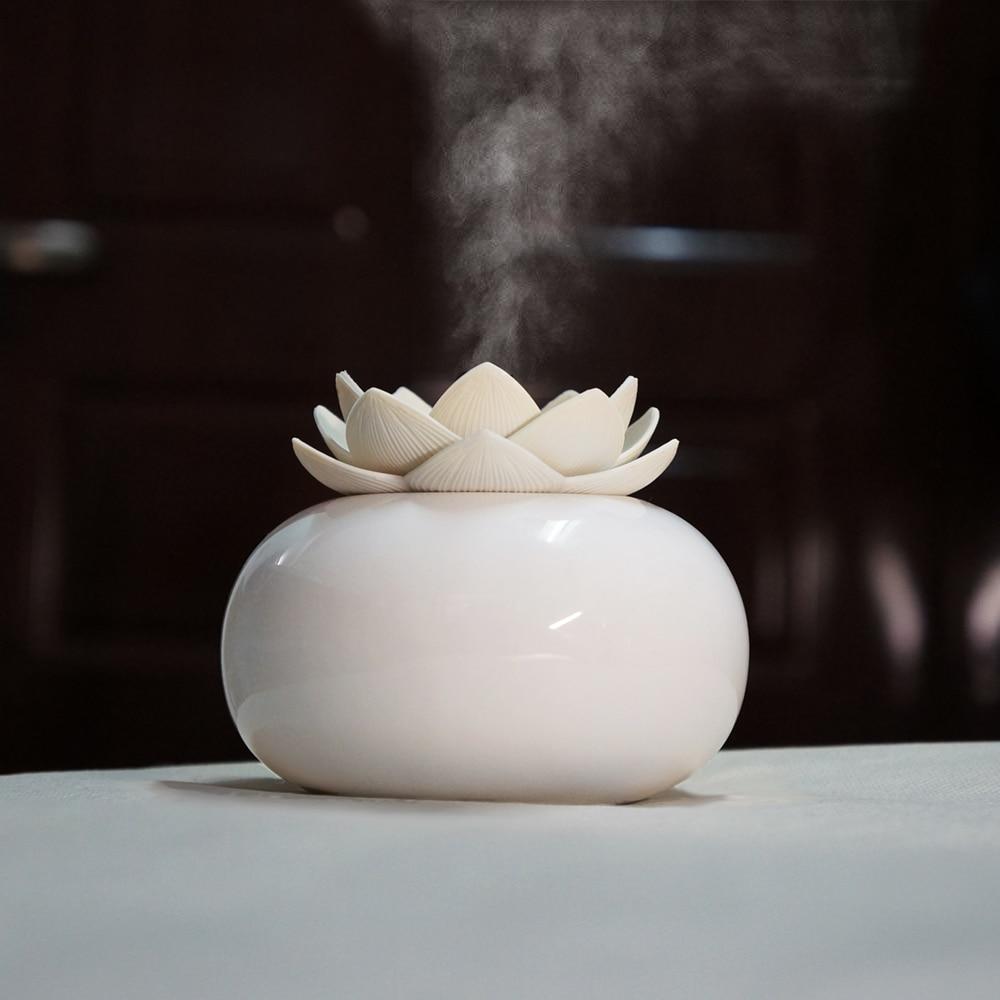Lotus Ceramic Aroma Diffuser – 200 ml Ultrasonic Essential Oil Humidifier