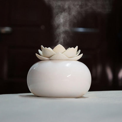 Lotus Ceramic Aroma Diffuser – 200 ml Ultrasonic Essential Oil Humidifier