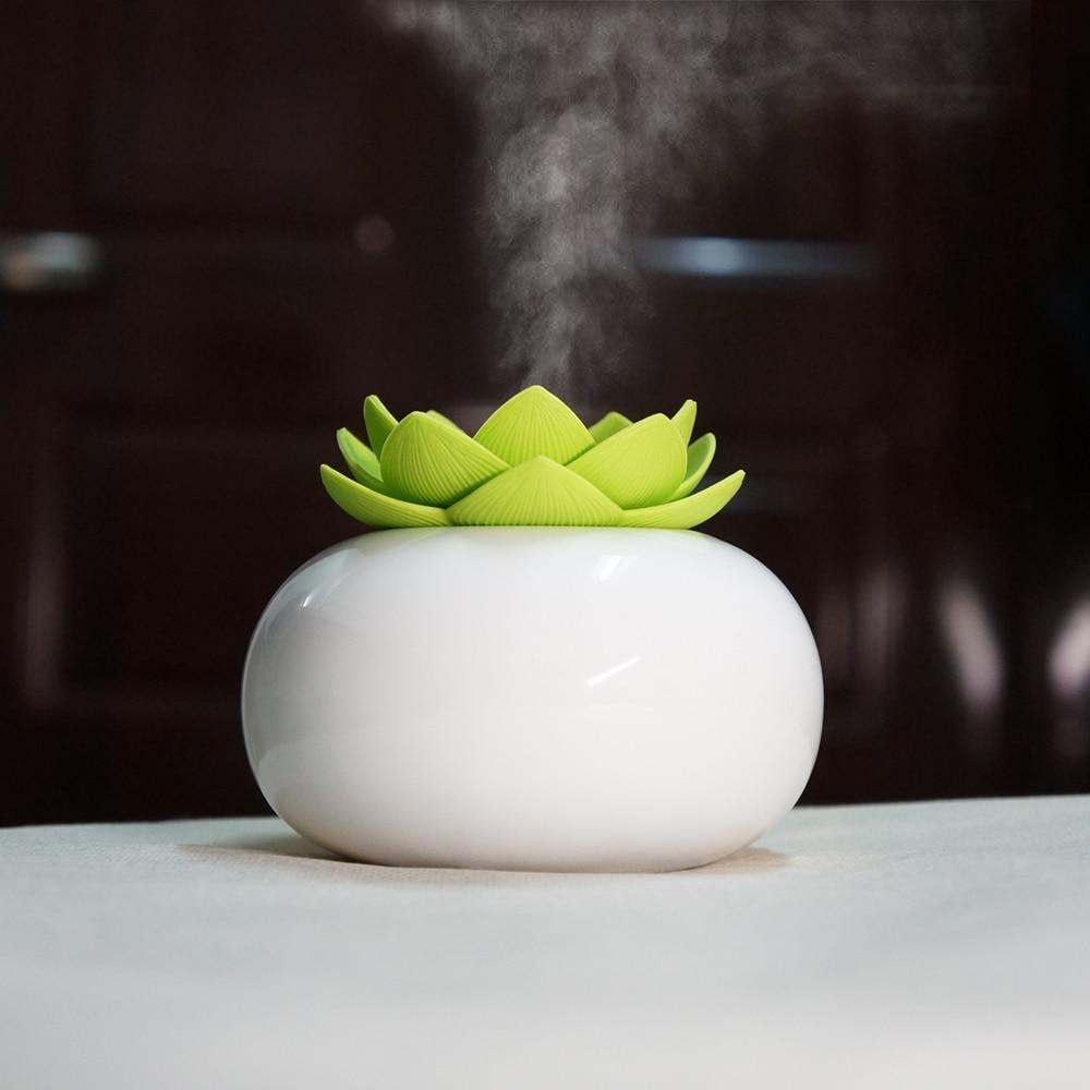 Lotus Ceramic Aroma Diffuser – 200 ml Ultrasonic Essential Oil Humidifier