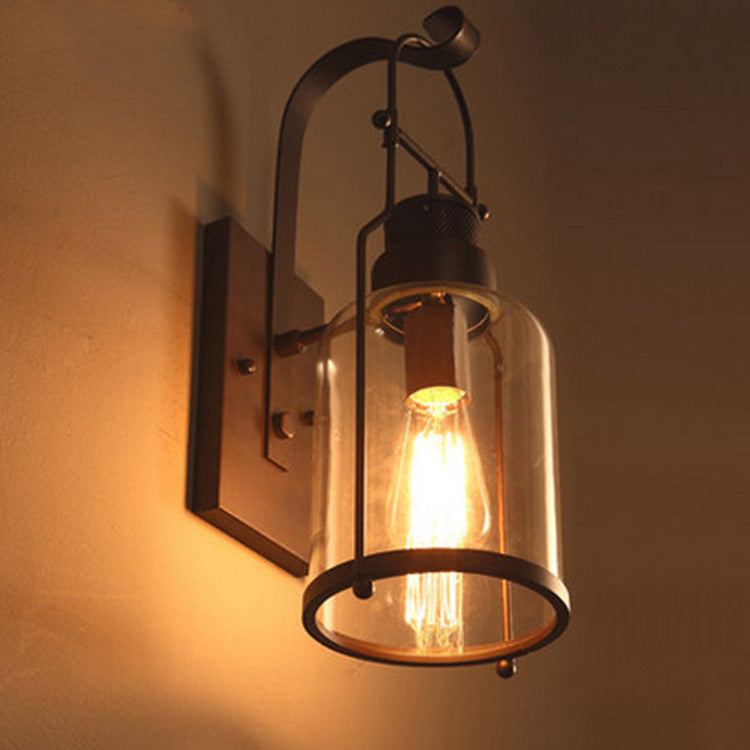 Creative and unique retro industrial style glass wall lamp