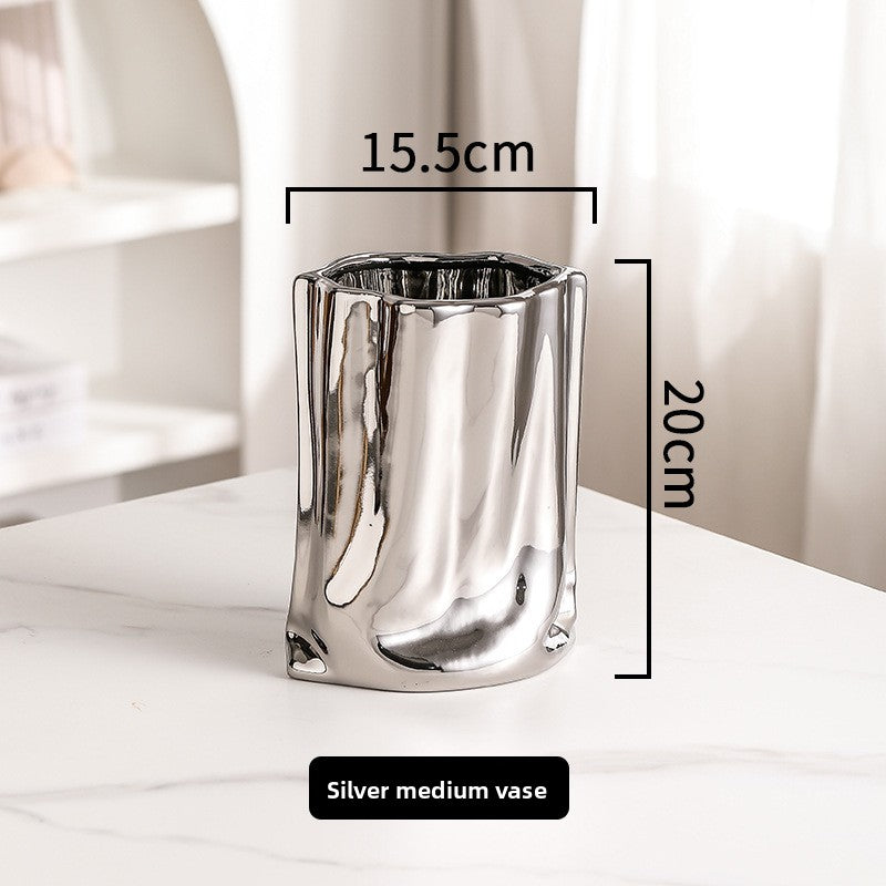 Modern Ceramic Electroplated Vase for Home Decor