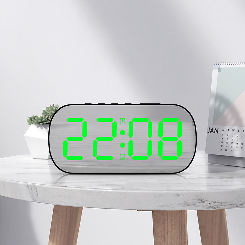 MirrorView LED Digital Alarm Clock – Desktop & Bedside Display with Snooze Function