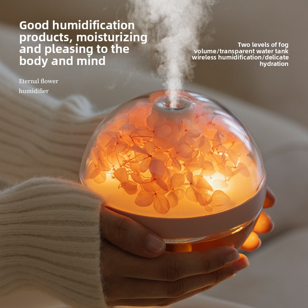 Flower Humidifier – Portable 270ml USB Humidifier with Battery & Mood Light