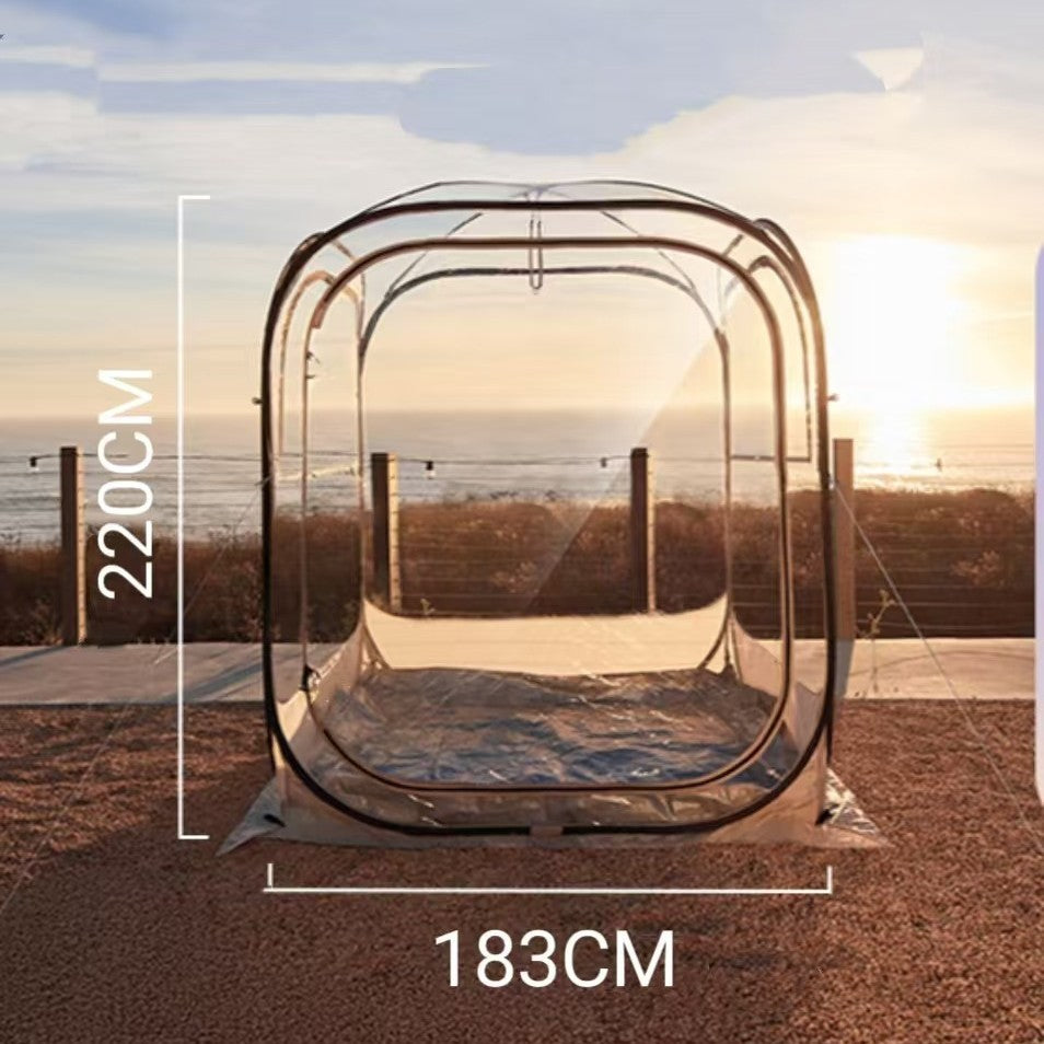 Transparentes PVC-Campingzelt mit 360°-Sicht
