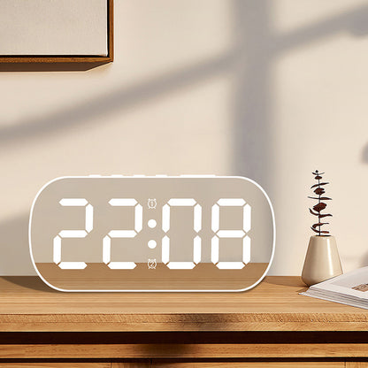 MirrorView LED Digital Alarm Clock – Desktop & Bedside Display with Snooze Function