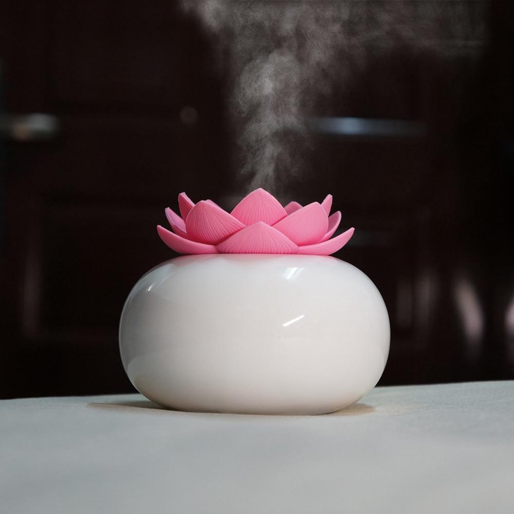Lotus Ceramic Aroma Diffuser – 200 ml Ultrasonic Essential Oil Humidifier