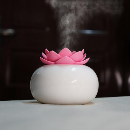 Lotus Ceramic Aroma Diffuser – 200 ml Ultrasonic Essential Oil Humidifier