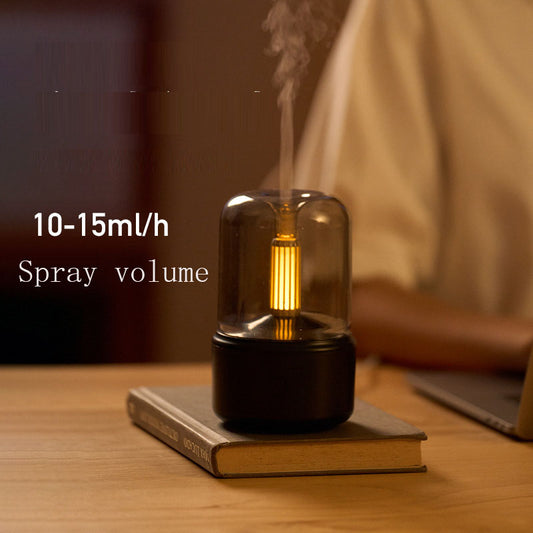 CandleGlow Aromatherapy Diffuser – Silent Desktop Humidifier with Ambient Light