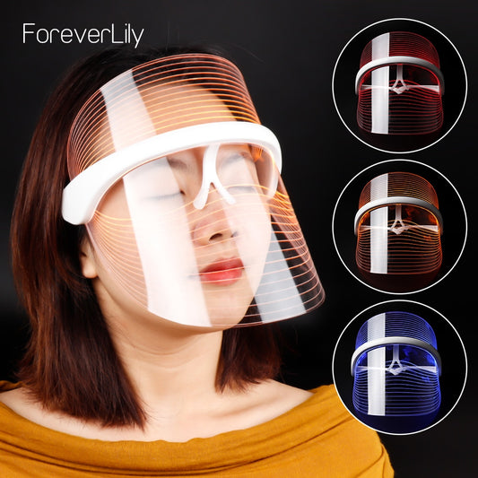 GlowMask LED Face Therapy Mask – 3-Color Photon Skin Rejuvenation & Anti-Aging Device