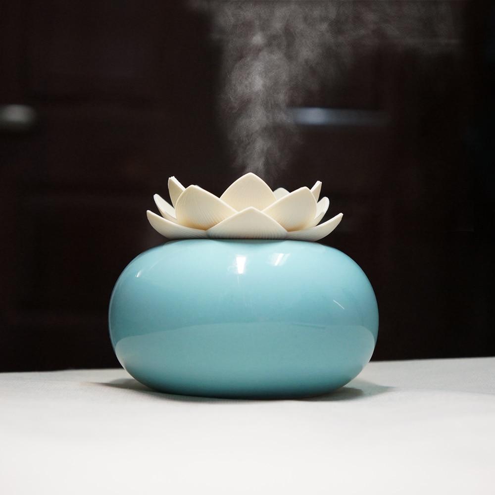 Lotus Ceramic Aroma Diffuser – 200 ml Ultrasonic Essential Oil Humidifier