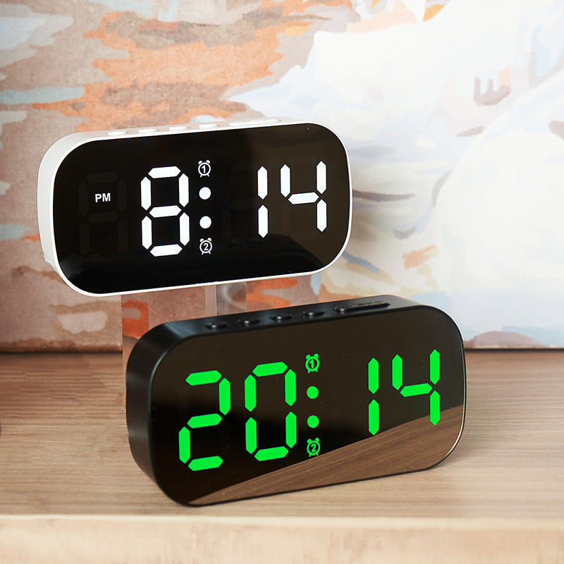 MirrorView LED Digital Alarm Clock – Desktop & Bedside Display with Snooze Function
