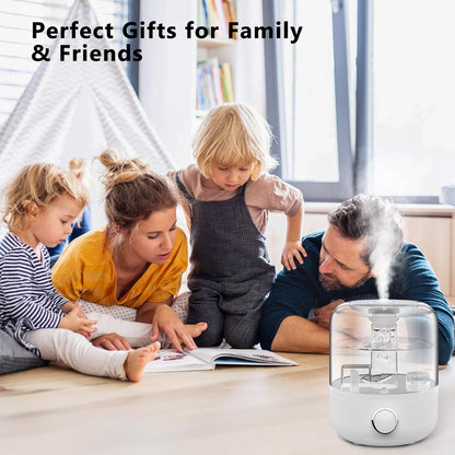 Ultrasonic Humidifier 4L with Dual Mist Outlets, Top-Fill Design & Aromatherapy Function