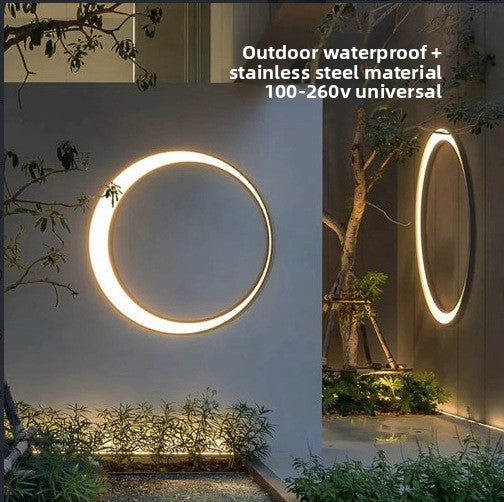Crescent Outdoor Wall Light Stainless Steel LED Lamp